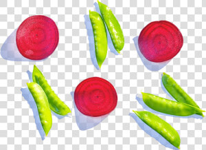 Beet Slices And Edamame   Bird  39 s Eye Chili  HD Png Download