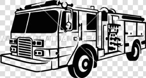 Transparent Fire Engine Png   Fire Truck Black And White Clipart  Png Download