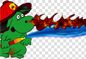 Blue Dragon Clipart Fierce Dragon   Cartoon Fire Fighting Dragon  HD Png Download