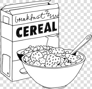 Transparent Cereal Bowl Clipart   Cereal Box Clipart Black And White  HD Png Download