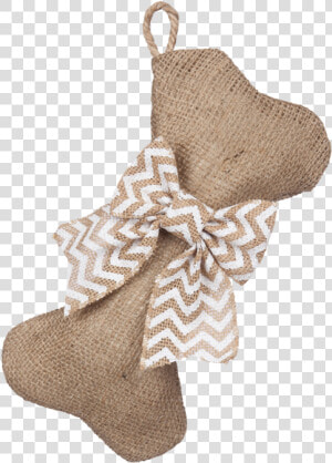 Mini bone Natural Burlap Stocking With Optional Bow   Woolen  HD Png Download