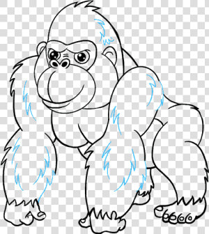 Clip Art Cartoon Gorilla   Gorilla Drawing Png  Transparent Png