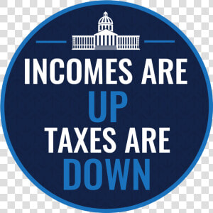 Graphic That States Incomes Are Up  Taxes Are Down  HD Png Download