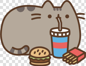 Transparent Pusheen Png   Pusheen Cat With Food  Png Download