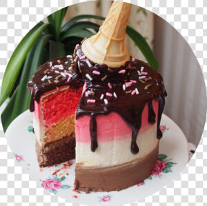 Neapolitan Drip Cake  HD Png Download