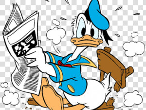 Donald Duck Clipart Reading   Donald Duck Reading Newspaper  HD Png Download