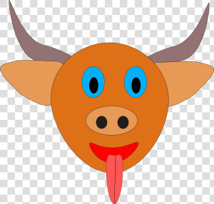 Bull  Horns  Orange  Head  Animal  Mammal  Farm  Male   Buffalo Face Clip Art  HD Png Download