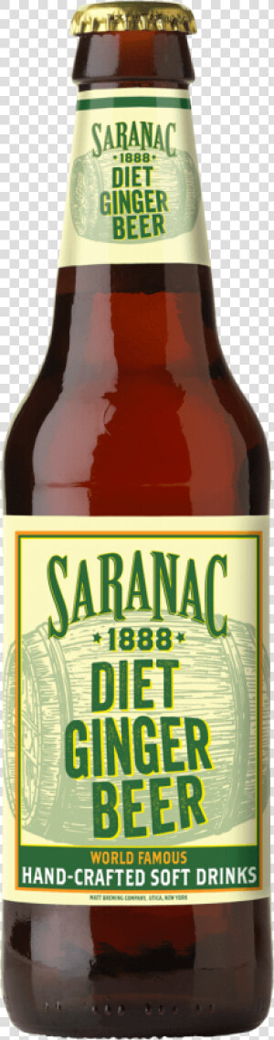 Saranac 1888 Diet Ginger Beer Bottle   Glass Bottle  HD Png Download