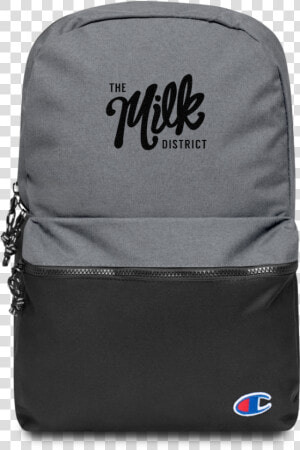 Milkdistrict Logo Blk 1up Mockup Front Flat Heather   Backpack  HD Png Download