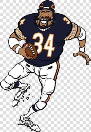 Walter Payton  Faker S Guide To Chicago Bears   Football Player Cartoon Chicago Bears  HD Png Download