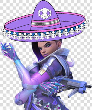 Overwatch Heroes Of The Storm Purple Violet Cartoon   Sombra With A Sombrero  HD Png Download