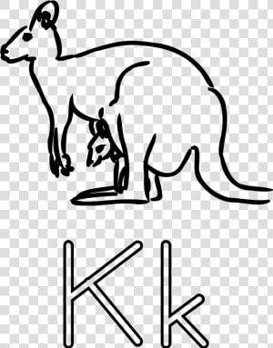 K Is For Kangaroo Clip Arts   Kangaroo Coloring  HD Png Download