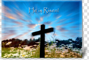 He Is Risen Greeting Card   Easter Cross  HD Png Download