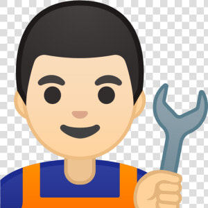 Man Mechanic Light Skin Tone Icon   Emoji Man  HD Png Download