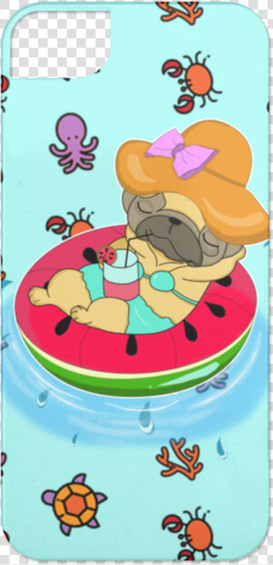 Watermelon Pool Float Beach Pattern Pug Phone Cases   Mobile Phone  HD Png Download