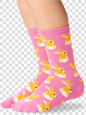 Kid S Bunny Tails Crew Socks In Pink Front Class   Sock  HD Png Download