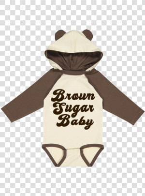 Brown Sugar Baby Long Sleeve Bear Ear Hoodie Baby Onesie   Frog  HD Png Download