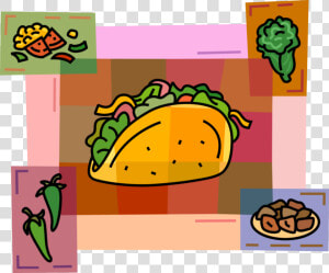 Vector Illustration Of Mexican Cuisine Taco Corn Or   Tacos Clipart  HD Png Download