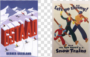 Vintage Poster Slides3   Vintage Winter Sports Poster  HD Png Download