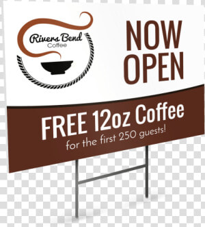 Now Open Coffee Shop Yard Sign Template Preview   Graphic Design  HD Png Download