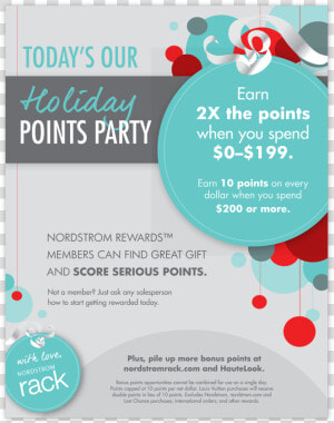 Door Sign  Freestanding Inside Store Door  Promoting   Nordstrom Holiday Points Event  HD Png Download