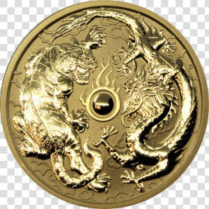 2019 1 Oz Australia Dragon  amp  Tiger   1 Oz 2019 Dragon And Tiger Gold Bu  HD Png Download