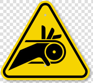 Iso Warning Pinch Point Entanglement Sign Symbol  Sku   Hand Safety Warning Signs  HD Png Download