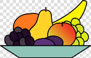 Healthy Food View Fruits Clipart Free Nutrition And   Fruits On A Plate Drawing  HD Png Download