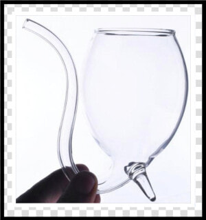 2pcs Wine Glass Cup With Straw   Wine Glass  HD Png Download