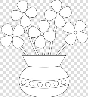 Vase With Flowers At   Easy Flower Vase Drawing  HD Png Download