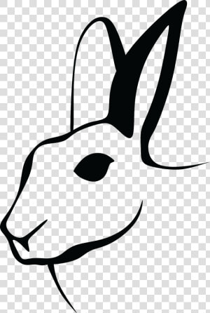 Free Clipart Of A Black And White Rabbit Head   Rabbit Head Clipart  HD Png Download