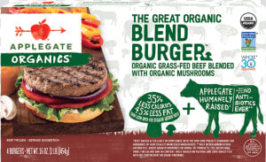 2   Applegate Organic Blend Burger  HD Png Download