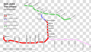 San Juan Tren Urbano Extensions   Tren Urbano Map  HD Png Download