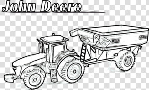 John Deere Gator Tractor Drawing At Free For Personal   Tractor With Trailer Coloring Pages  HD Png Download