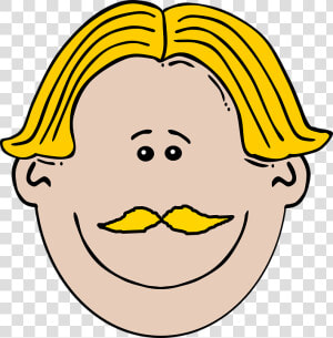 Hombre  Rubio  Bigote  Cara  Pálido  Feliz  Sonrisa   Blond Hair Boy Cartoon  HD Png Download