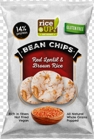 Rice Up Bean Chips Red Lentil  amp  Brown Rice 60g   Brown Rice Protein Chips  HD Png Download