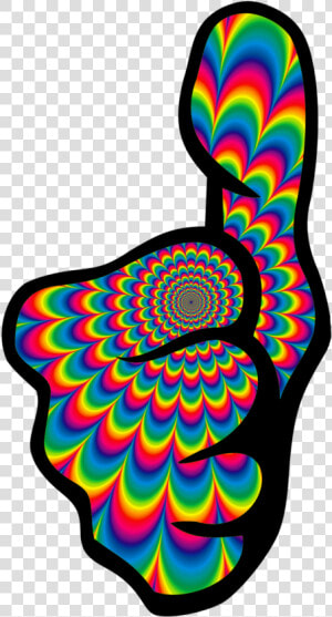 Psychoactive Drugs Show Promise For Dual Diagnosis    Psychedelic Thumbs Up  HD Png Download