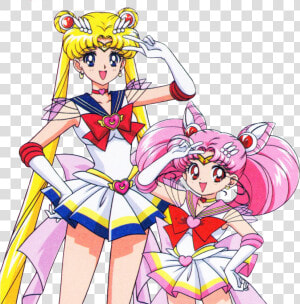 Sailor Moon And Sailor Chibi Moon  HD Png Download