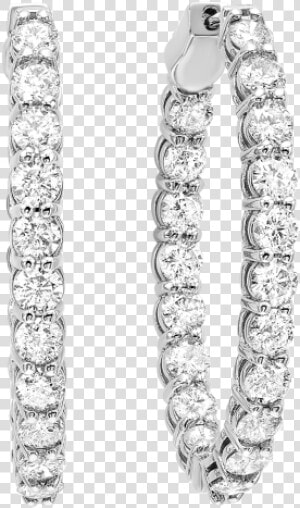 Diamond Hoop Earrings 150 00612 Product Image   Diamond Oval Hoop Earrings  HD Png Download