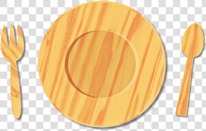 Cubertería  Tenedor  Cuchara  Plato  Madera   Wood  HD Png Download