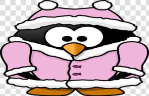 Bird Clothes Cartoon Clipart   Png Download   Penguin Wearing A Coat  Transparent Png