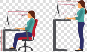 Good Posture In Office  HD Png Download