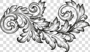 Hd Vector Stock Scroll Engraving Acanthus Transprent  HD Png Download