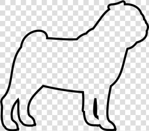 Transparent Dog Outline Png   Outline Of A Pug  Png Download