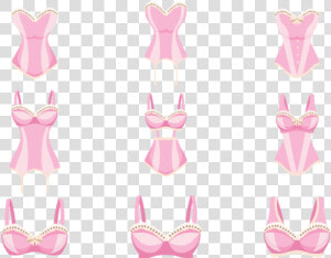 Pink Bustier Icons Vector   Monokini  HD Png Download