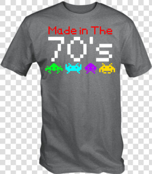 6tn Made In The 70s Space Invader Graphics Retro 8   Active Shirt  HD Png Download