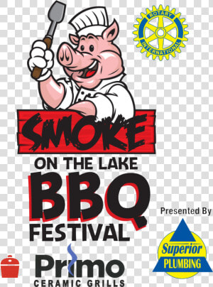 Smoke On The Lake Bbq Festival Logo With Sponsors   Rotary Club  HD Png Download