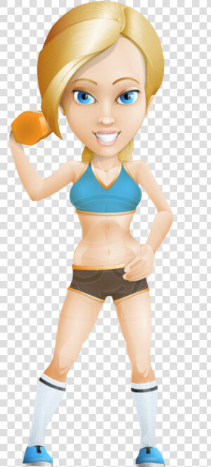 Blonde Sports Girl Cartoon Vector Character Aka Workout   Cartoon Workout Girl  HD Png Download