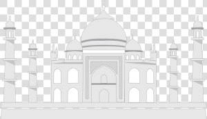 Taj Mahal Sketch Black And White  HD Png Download