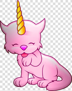 Caticorn  Unicorn  Cat  Horn  Fantasy  Cute  Pink    Cat Unicorn Black And White  HD Png Download